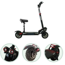 Hλεκτρικό πατίνι 500W με διπλό κινητήρα, διακοσμητικό φωτισμό μπλέ χρώμα & σύστημα συναγερμού TOMINI