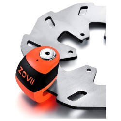 Kλειδαριά δισκόφρενου πορτοκαλί/μαύρη με συναγερμό ZOVII