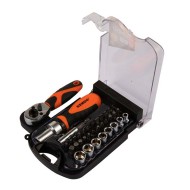 Κασετίνα 35 τεμαχίων με καρυδάκια, μύτες και κατσαβίδι καστανιάς KENDO Κασετίνα 35 τεμαχίων με καρυδάκια, μύτες και κατσαβίδι καστανιάς KENDO