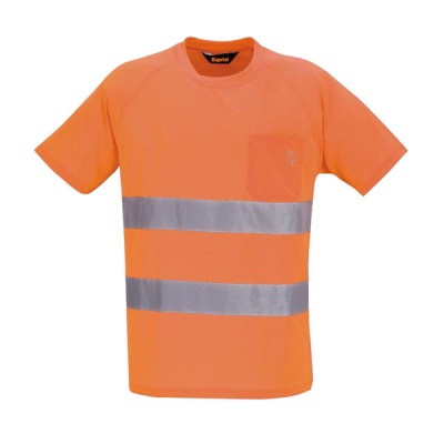 Μπλούζα HV T-shirt πορτοκαλί χρώματος με ανακλαστικές ταινίες για μέγιστη ορατότητα & ασφάλεια μεγέθους Μ