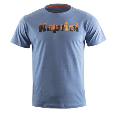 Μπλούζα Τ-shirt enjoy σε γαλάζιο χρώμα από βαμβακερό jersey ύφασμα και μεγέθους XΧΧL Kapriol 