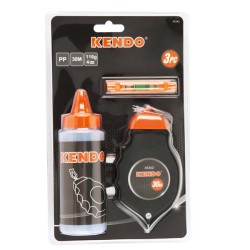 Νήμα στάθμης μήκους 30m με πούδρα 115gr και αλφάδι ΚΕΝDΟ Νήμα στάθμης μήκους 30m με πούδρα 115gr και αλφάδι ΚΕΝDΟ