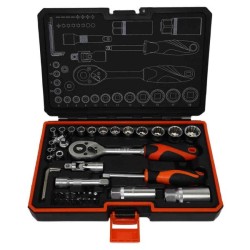 Σετ μύτες με καρυδάκια και μανέλα 45 τεμαχίων KENDO Σετ μύτες με καρυδάκια και μανέλα 45 τεμαχίων KENDO