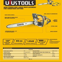 Αλυσοπρίονο βενζίνης 45cc με λάμα 457mm 