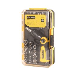 Κασετίνα 46 τεμαχίων με καρυδάκια, μύτες και κατσαβίδι καστανιάς σπαστό  Κασετίνα 46 τεμαχίων με καρυδάκια, μύτες και κατσαβίδι καστανιάς σπαστό