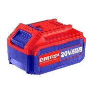 Mπαταρία Li-Ion 20V 4Ah με ένδειξη κατάστασης μπαταρίας Emtop  Mπαταρία Li-Ion 20V 4Ah με ένδειξη κατάστασης μπαταρίας Emtop