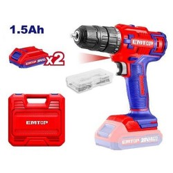 Δραπανοκατσάβιδο μπαταρίας λιθίου 20V Emtop με φωτεινή ένδειξη για την κατάσταση της μπαταρίας  Δραπανοκατσάβιδο μπαταρίας λιθίου 20V Emtop με φωτεινή ένδειξη για την κατάσταση της μπαταρίας