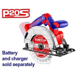 Δισκοπρίονο μπαταρίας Brushless 165mm με ρυθμιζόμενο βάθος κοπής Emtop Δισκοπρίονο μπαταρίας Brushless 165mm με ρυθμιζόμενο βάθος κοπής Emtop