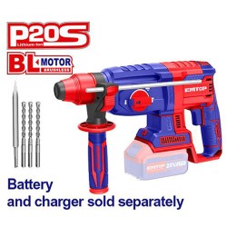 Σκαπτικό περιστροφικό πιστολέτο μπαταρίας Brushless με 3 τρυπάνια και 1 σκαρπέλο Emtop Σκαπτικό περιστροφικό πιστολέτο μπαταρίας Brushless με 3 τρυπάνια και 1 σκαρπέλο Emtop