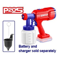 Πιστόλι βαφής μπαταρίας Brushless με 1 δοχείο μέτρησης πυκνότητας & 1 βελόνα καθαρισμού Emtop Πιστόλι βαφής μπαταρίας Brushless με 1 δοχείο μέτρησης πυκνότητας & 1 βελόνα καθαρισμού Emtop