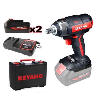 Σετ παλμικό μπουλονόκλειδο 18V Brushless με μπαταρία κιβώτιο 3 ταχυτήτων & χρόνος φόρτισης 15min Keyang 