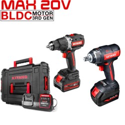 Σετ Keyang με δραπανοκατσάβιδο και μπουλονόκλειδο 18V με μπαταρίες Σετ Keyang με δραπανοκατσάβιδο και μπουλονόκλειδο 18V με μπαταρίες