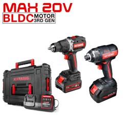 Σετ Keyang με δραπανοκατσάβιδο και μπουλονόκλειδο 18V με μπαταρίες Σετ Keyang με δραπανοκατσάβιδο και μπουλονόκλειδο 18V με μπαταρίες