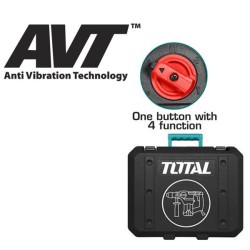 Πιστολέτο περιστροφικό σκαπτικό SDS-PLUS 1.500W 4 λειτουργιών TH1153236 TOTAL Πιστολέτο περιστροφικό σκαπτικό SDS-PLUS 1.500W 4 λειτουργιών TH1153236 TOTAL