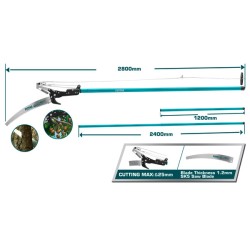 Τηλεσκοπικό ψαλίδι - πριόνι μήκους 120-240cm ΤΟΤΑL Τηλεσκοπικό ψαλίδι - πριόνι μήκους 120-240cm ΤΟΤΑL