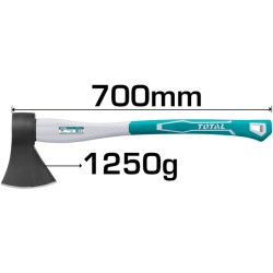 Τσεκούρι μήκους 700mm με λαβή από πλαστικό 1250gr TOTAL Τσεκούρι μήκους 700mm με λαβή από πλαστικό 1250gr TOTAL