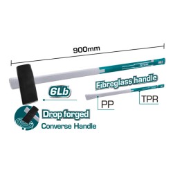 Τσεκουροβαριά μήκους 900mm με λαβή fiberglass 2700gr TOTAL Τσεκουροβαριά μήκους 900mm με λαβή fiberglass 2700gr TOTAL