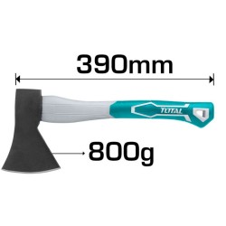 Τσεκούρι μήκους 390mm με λαβή από πλαστικό 800gr TOTAL Τσεκούρι μήκους 390mm με λαβή από πλαστικό 800gr TOTAL