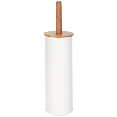 Μεταλλικό πιγκάλ μπάνιου λευκό χρώμα με ξύλινο καπάκι BORMANN