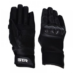 Γάντια μοτοσυκλέτας δερμάτινα σε μαύρο χρώμα STR RACE PRO 1