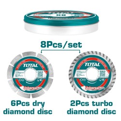 TOTAL ΣΕΤ ΔΙΑΜΑΝΤΟΔΙΣΚΟΙ 115mm 8 ΤΕΜ ΣΕ ΜΕΤΑΛΛΙΚΟ ΚΟΥΤΑΚΙ (TAC2101153) TOTAL ΣΕΤ ΔΙΑΜΑΝΤΟΔΙΣΚΟΙ 115mm 8 ΤΕΜ ΣΕ ΜΕΤΑΛΛΙΚΟ ΚΟΥΤΑΚΙ (TAC2101153)