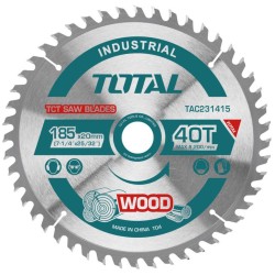 Δίσκος κοπής ξύλου διαμέτρου Φ-185mm 40Τ TAC231415 TOTAL  Δίσκος κοπής ξύλου διαμέτρου Φ-185mm 40Τ TAC231415 TOTAL