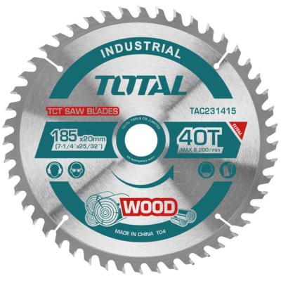 Δίσκος κοπής ξύλου διαμέτρου Φ-185mm 40Τ TAC231415 TOTAL 