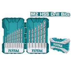 Σετ τρυπάνια HSS M2 σε κασετίνα 15 τεμαχίων TOTAL Σετ τρυπάνια HSS M2 σε κασετίνα 15 τεμαχίων TOTAL
