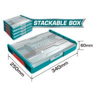 Πλαστική ταμπακιέρα διαστάσεων 34x25x6cm TOTAL  Πλαστική ταμπακιέρα διαστάσεων 34x25x6cm TOTAL
