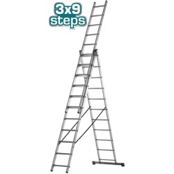 Επαγγελματική σκάλα αλουμινίου 3Χ9 σκαλοπάτια THLAD03391 TOTAL Επαγγελματική σκάλα αλουμινίου 3Χ9 σκαλοπάτια THLAD03391 TOTAL