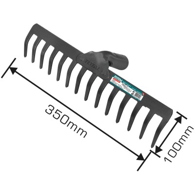 Μεταλλική τσουγκράνα με 14 δόντια διαστάσεων 350 Χ 100mm ΤOTAL