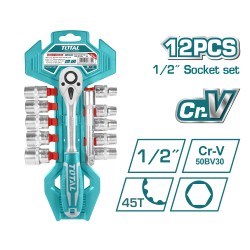 TOTAL ΣΕΤ ΚΑΣΤΑΝΙΑ 1/2" ΜΕ ΚΑΡΥΔΑΚΙΑ 12ΤΕΜ (THT141121) TOTAL ΣΕΤ ΚΑΣΤΑΝΙΑ 1/2" ΜΕ ΚΑΡΥΔΑΚΙΑ 12ΤΕΜ (THT141121)
