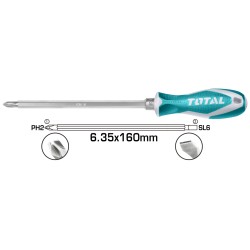 Διπλό μαγνητικό κατσαβίδι PH2 + SL6.3 μήκους 160mm TOTAL  Διπλό μαγνητικό κατσαβίδι PH2 + SL6.3 μήκους 160mm TOTAL