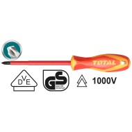 Μαγνητικό κατσαβίδι σταυρού με μόνωση 1000V PH0 X 60mm TOTAL  Μαγνητικό κατσαβίδι σταυρού με μόνωση 1000V PH0 X 60mm TOTAL