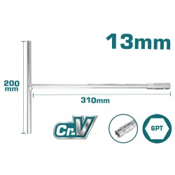 Επαγγελματικό ίσιο ταφ από CR-V μεγέθους 13mm TOTAL  Επαγγελματικό ίσιο ταφ από CR-V μεγέθους 13mm TOTAL