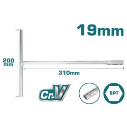 Επαγγελματικό ίσιο ταφ από CR-V μεγέθους 19mm TOTAL  Επαγγελματικό ίσιο ταφ από CR-V μεγέθους 19mm TOTAL