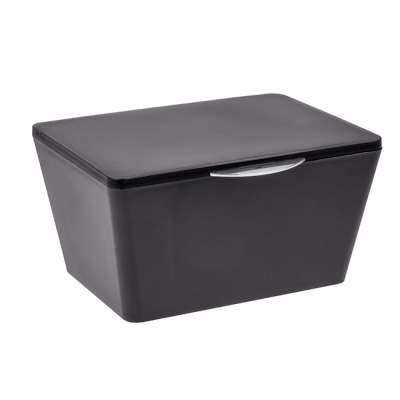 Κουτί μπάνιου με καπάκι Brasil μαύρο 19x15,5x10cm, WENKO