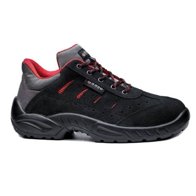 Δερμάτινα παπούτσια εργασίας TOLEDO S1P SRC Νο45 μαύρο/κόκκινο, BASE